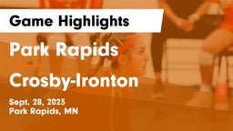 Park Rapids  vs Crosby-Ironton  Game Highlights - Sept. 28, 2023