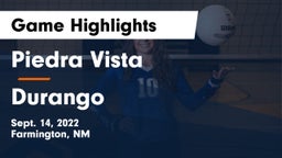 Piedra Vista  vs Durango  Game Highlights - Sept. 14, 2022
