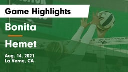 Bonita  vs Hemet  Game Highlights - Aug. 14, 2021