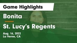 Bonita  vs St. Lucy’s Regents Game Highlights - Aug. 16, 2022