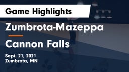 Zumbrota-Mazeppa  vs Cannon Falls  Game Highlights - Sept. 21, 2021