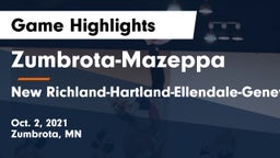 Zumbrota-Mazeppa  vs New Richland-Hartland-Ellendale-Geneva  Game Highlights - Oct. 2, 2021