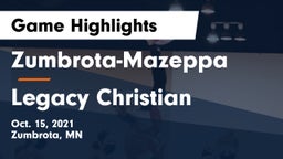 Zumbrota-Mazeppa  vs Legacy Christian Game Highlights - Oct. 15, 2021