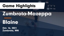 Zumbrota-Mazeppa  vs Blaine  Game Highlights - Oct. 16, 2021
