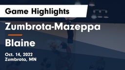 Zumbrota-Mazeppa  vs Blaine Game Highlights - Oct. 14, 2022
