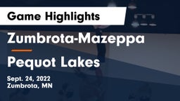 Zumbrota-Mazeppa  vs Pequot Lakes  Game Highlights - Sept. 24, 2022