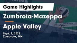 Zumbrota-Mazeppa  vs Apple Valley  Game Highlights - Sept. 8, 2023