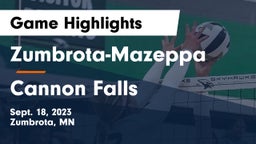 Zumbrota-Mazeppa  vs Cannon Falls Game Highlights - Sept. 18, 2023
