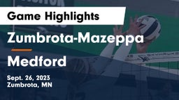 Zumbrota-Mazeppa  vs Medford  Game Highlights - Sept. 26, 2023