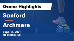 Sanford  vs Archmere Game Highlights - Sept. 17, 2021