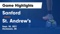 Sanford  vs St. Andrew's  Game Highlights - Sept. 30, 2021