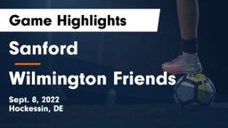 Sanford  vs Wilmington Friends  Game Highlights - Sept. 8, 2022