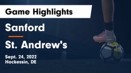 Sanford  vs St. Andrew's  Game Highlights - Sept. 24, 2022