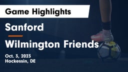 Sanford  vs Wilmington Friends  Game Highlights - Oct. 3, 2023