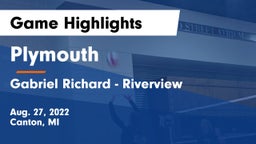 Plymouth  vs Gabriel Richard - Riverview Game Highlights - Aug. 27, 2022