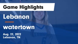 Lebanon  vs watertown  Game Highlights - Aug. 22, 2022