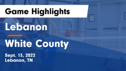 Lebanon  vs White County  Game Highlights - Sept. 13, 2022