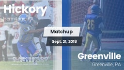 Matchup: Hickory  vs. Greenville  2018