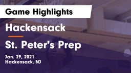 Hackensack  vs St. Peter's Prep  Game Highlights - Jan. 29, 2021