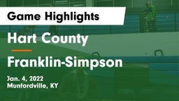 Hart County  vs Franklin-Simpson  Game Highlights - Jan. 4, 2022