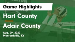 Hart County  vs Adair County  Game Highlights - Aug. 29, 2022