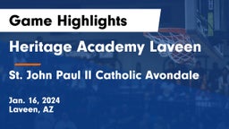 Heritage Academy Laveen vs St. John Paul II Catholic Avondale Game Highlights - Jan. 16, 2024
