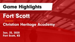 Fort Scott  vs Christian Heritage Academy Game Highlights - Jan. 25, 2020