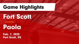 Fort Scott  vs Paola  Game Highlights - Feb. 7, 2020