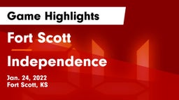Fort Scott  vs Independence  Game Highlights - Jan. 24, 2022