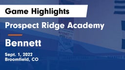 Prospect Ridge Academy vs Bennett  Game Highlights - Sept. 1, 2022