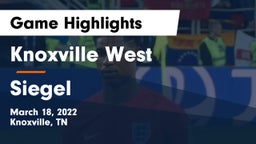 Knoxville West  vs Siegel  Game Highlights - March 18, 2022