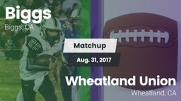 Matchup: Biggs  vs. Wheatland Union  2017