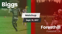 Matchup: Biggs  vs. Foresthill  2017