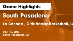 South Pasadena  vs La Canada , Girls Varsity Basketball, La Canada, CA Game Highlights - Dec. 15, 2023