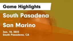 South Pasadena  vs San Marino  Game Highlights - Jan. 18, 2023
