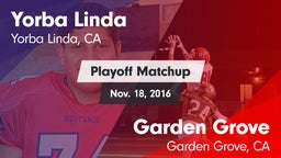 Matchup: Yorba Linda High vs. Garden Grove  2016