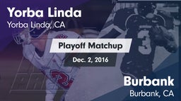 Matchup: Yorba Linda High vs. Burbank  2016
