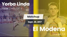 Matchup: Yorba Linda High vs. El Modena  2017