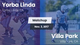 Matchup: Yorba Linda High vs. Villa Park  2017