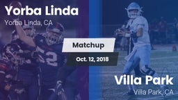 Matchup: Yorba Linda High vs. Villa Park  2018