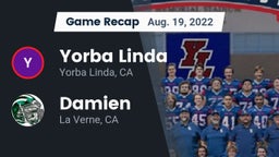 Recap: Yorba Linda  vs. Damien  2022