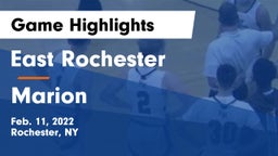 East Rochester vs Marion  Game Highlights - Feb. 11, 2022