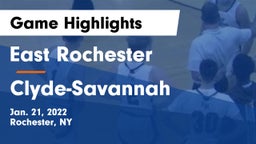 East Rochester vs Clyde-Savannah  Game Highlights - Jan. 21, 2022