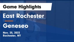East Rochester vs Geneseo  Game Highlights - Nov. 25, 2023