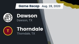 Recap: Dawson  vs. Thorndale  2020