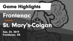 Frontenac  vs St. Mary's-Colgan  Game Highlights - Jan. 22, 2019