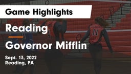 Reading  vs Governor Mifflin  Game Highlights - Sept. 13, 2022
