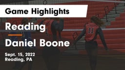 Reading  vs Daniel Boone  Game Highlights - Sept. 15, 2022