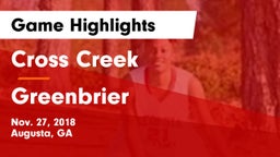 Cross Creek  vs Greenbrier  Game Highlights - Nov. 27, 2018