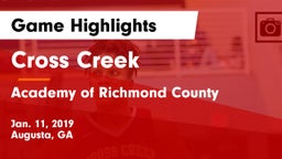 Cross Creek  vs Academy of Richmond County  Game Highlights - Jan. 11, 2019